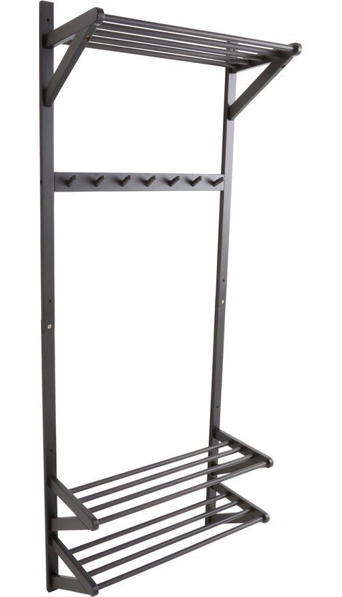 Černá předsíňová sestava z borovicového dřeva 75x190x32 cm Cole – Jotex
