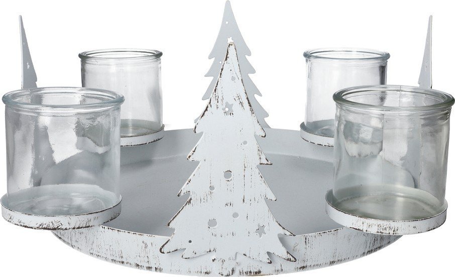 Kovový adventní svícen s vánočním motivem – Dakls