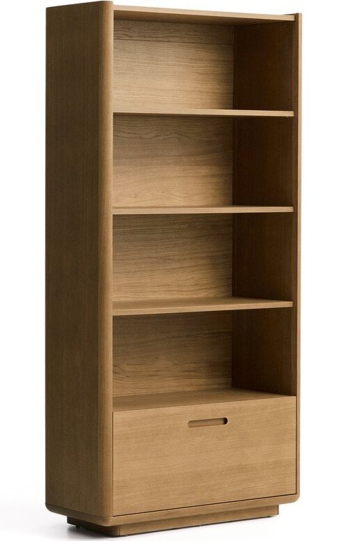 Knihovna v dekoru dubu v přírodní barvě 90x185x40 cm Arelida – Kave Home