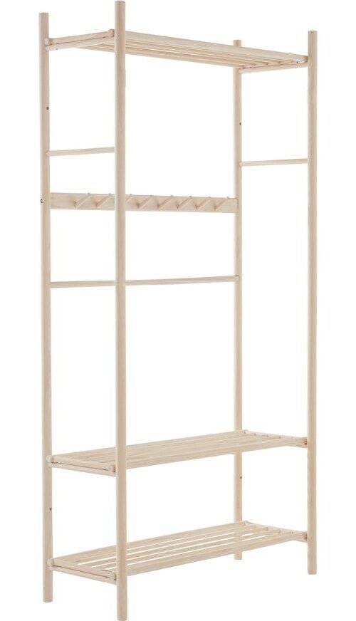 Předsíňová sestava z borovicového dřeva ve světle přírodní barvě 100x200x40 cm Woodley – Jotex