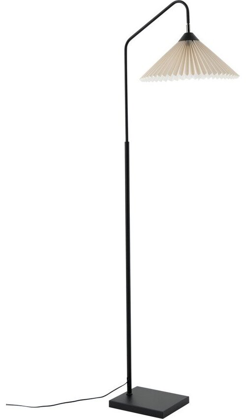 Černá/krémová látková stojací lampa s ohybatelnou konstrukcí (výška 155 cm) Kate – Ellos Home