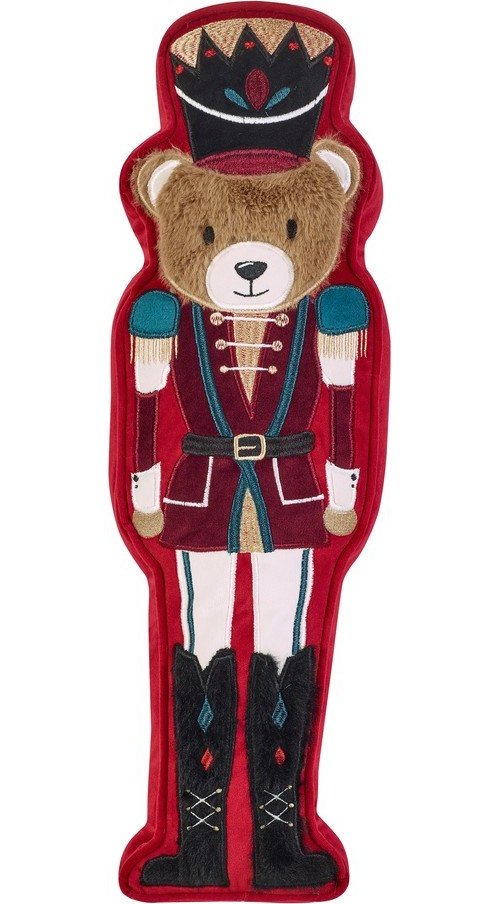 Dekorační polštář s vánočním motivem 20x30 cm Christmas Nutcracker Bear – Catherine Lansfield