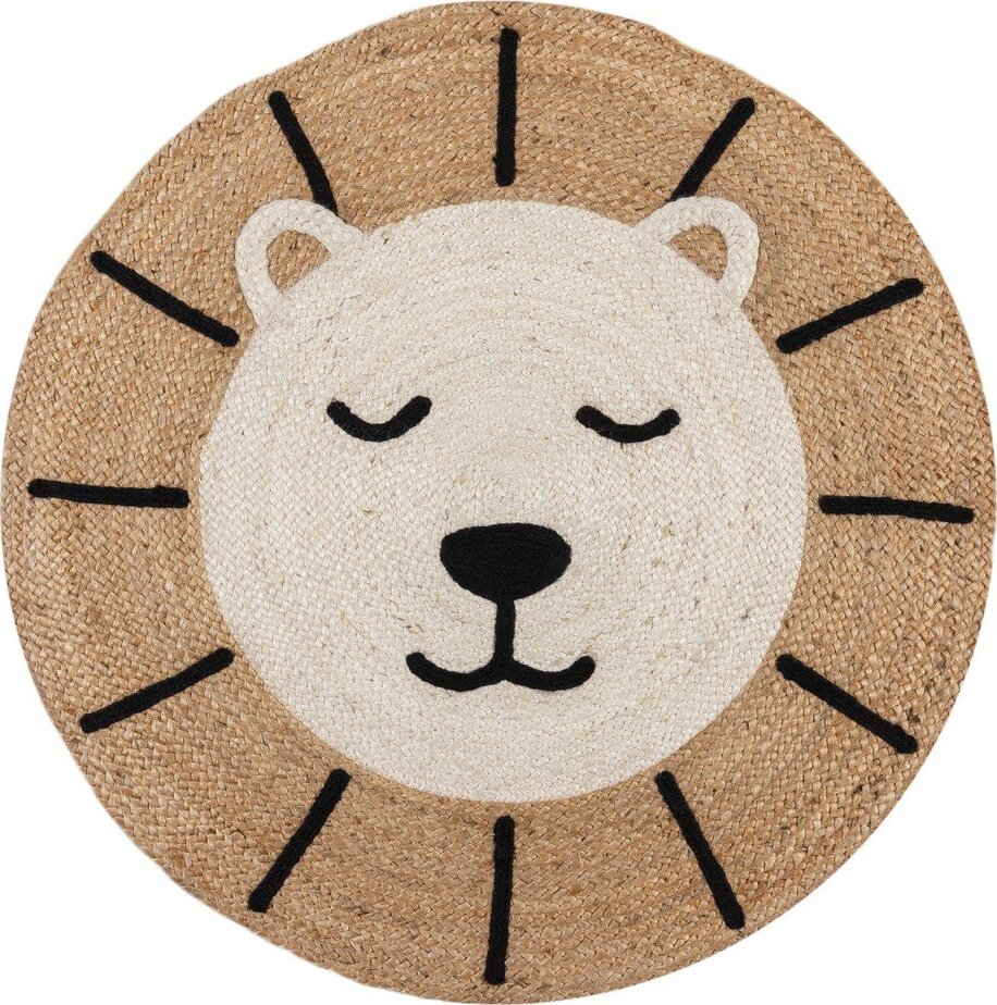 Jutový dětský koberec v přírodní barvě 100x100 cm Leo Lion – Flair Rugs