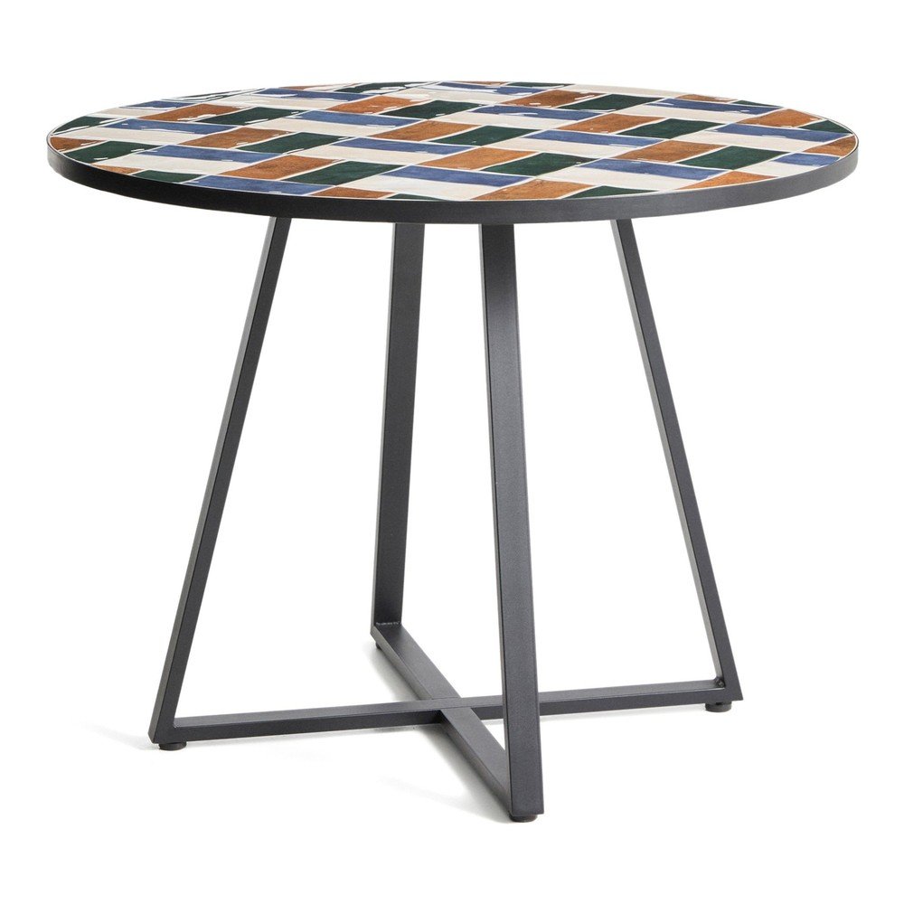 Kulatý zahradní jídelní stůl s keramickou deskou ø 120 cm Tella – Kave Home