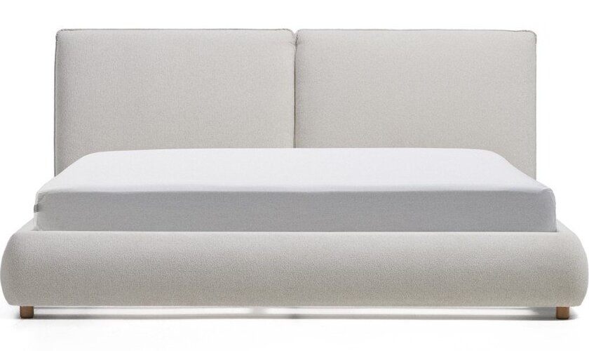 Krémová čalouněná dvoulůžková postel s roštem 180x200 cm Elerio – Kave Home