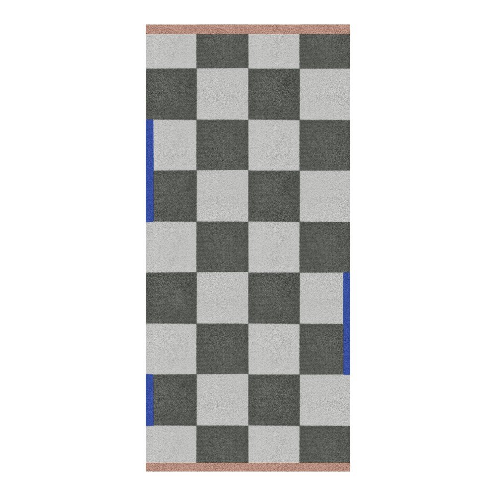 Tmavě zelený/krémový pratelný koberec 70x150 cm Square – Mette Ditmer Denmark