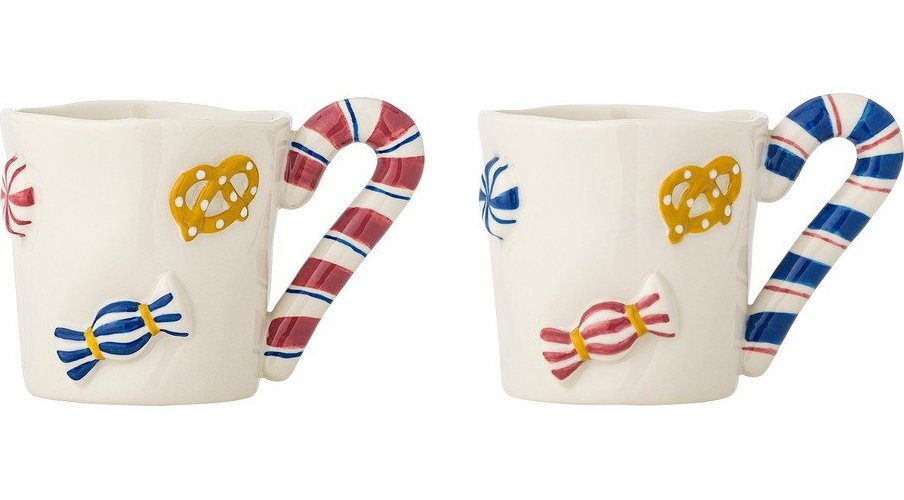 Kameninové šálky v sadě 2 ks s vánočním motivem 264 ml Candice – Bloomingville