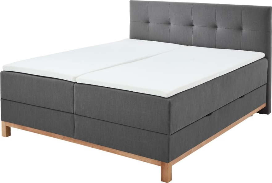 Tmavě šedá boxspring postel s úložným prostorem 180x200 cm Catania - Meise Möbel