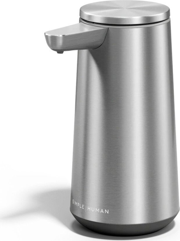 Bezdotykový dávkovač mýdla z nerezové oceli v matně stříbrné barvě 296 ml – simplehuman