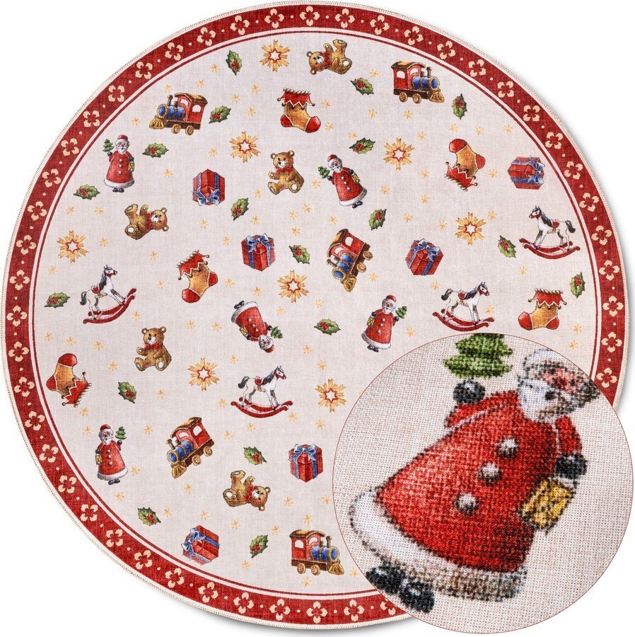 Červený kulatý koberec s vánočním motivem ø 150 cm Red Christmas – Villeroy&Boch