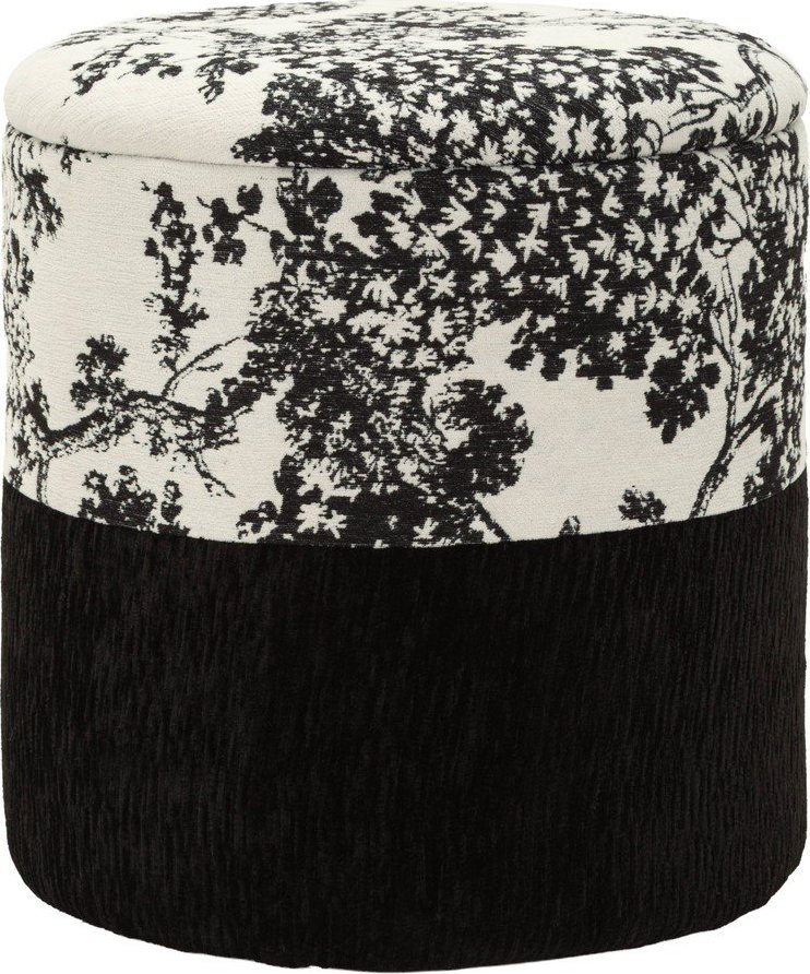 Černobílý taburet Oriental Style – Mauro Ferretti