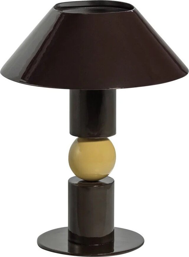 Žlutá/hnědá kovová stolní lampa ø30x38 cm Glowa – WOOOD