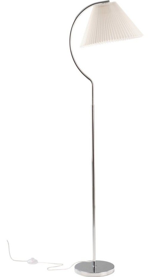 Bílá/v leskle stříbrné barvě látková stojací lampa (výška 165 cm) Celie – Jotex
