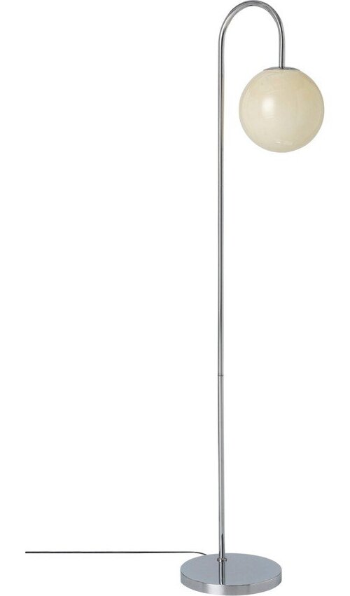Krémová/v leskle stříbrné barvě stojací lampa z opálového skla (výška 140 cm) Louis – Ellos Home