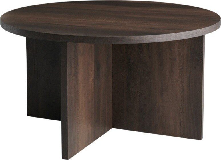 Hnědý kulatý konferenční stolek z MDF ø 85 cm Poppy – Ellos Home