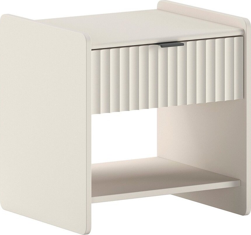 Krémový dětský noční stolek z MDF s poličkami Lux – Vipack