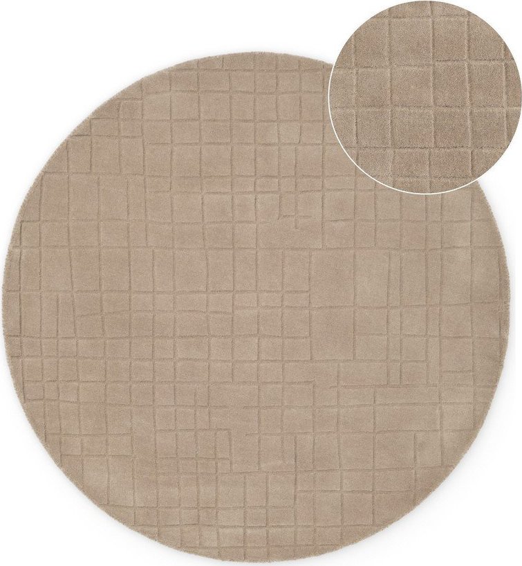 Hnědý vlněný kulatý koberec ø 160 cm Kenso – Villeroy&Boch