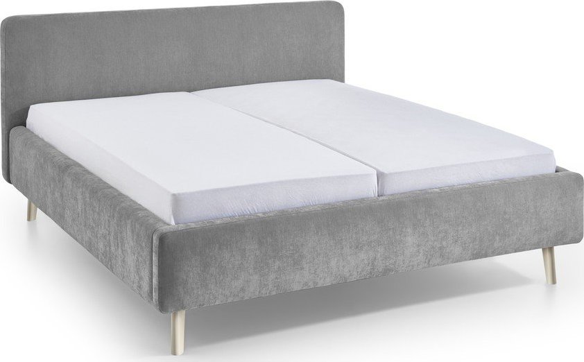 Šedá čalouněná dvoulůžková postel bez roštu 160x200 cm Mattis – Meise Möbel