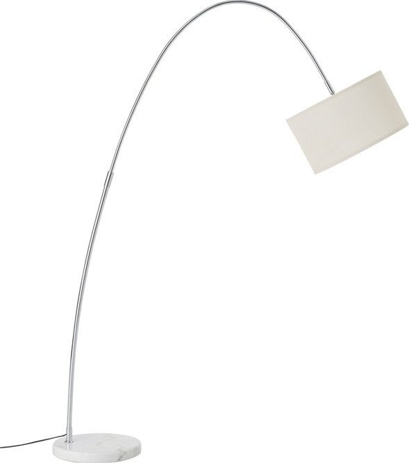 Bílá látková stojací lampa s ohybatelnou konstrukcí (výška 145 cm) Arc – Ellos Home