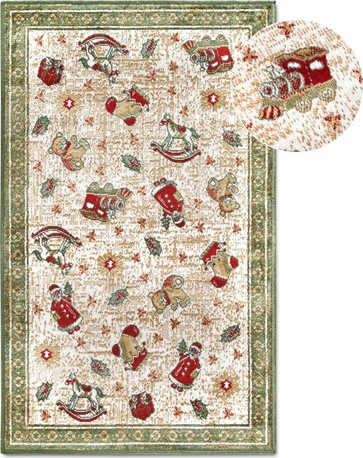 Zelený koberec s vánočním motivem s příměsí bavlny 50x80 cm Toy's Delight Green Christmas – Villeroy&Boch