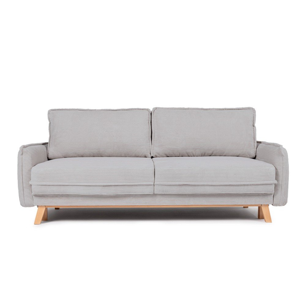 Světle šedá manšestrová rozkládací/s úložným prostorem pohovka 218 cm Tori – Bonami Selection