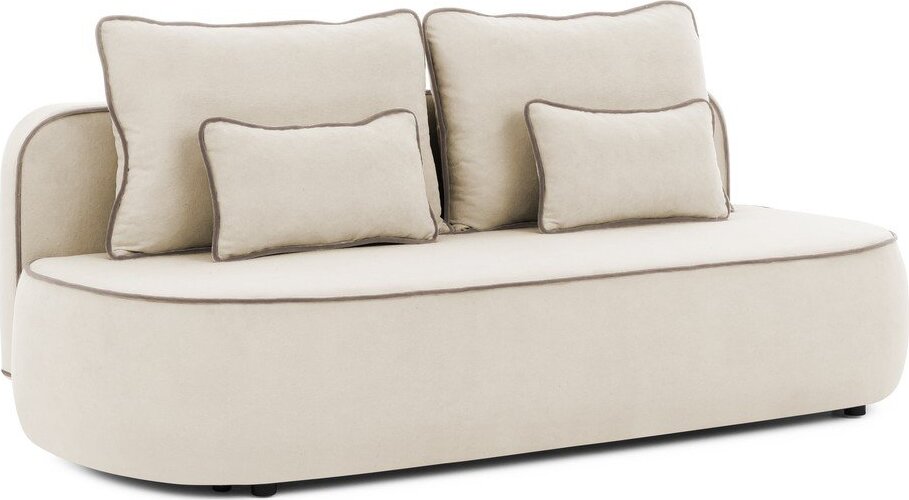 Béžová/taupe sametová rozkládací/s úložným prostorem pohovka 210 cm Saga – Ropez