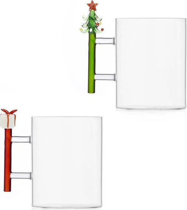 Skleněné hrnky v sadě 2 ks s vánočním motivem 450 ml Long Live Xmas – Brandani