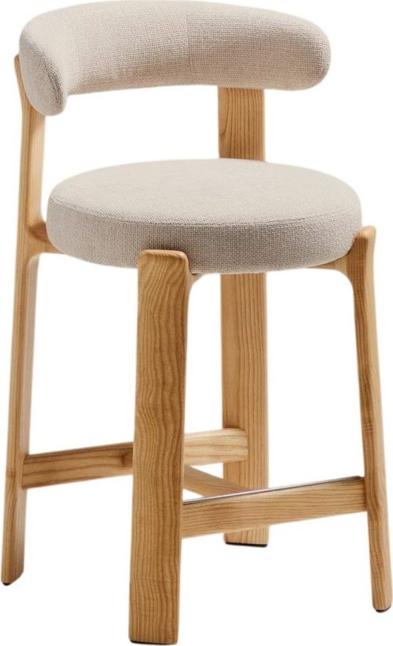 Béžová/ve světle přírodní barvě barová židle z jasanového dřeva (výška sedáku 65 cm) Granite – Kave Home