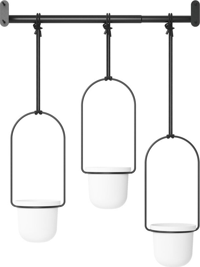Plastové obaly na květináče v sadě 3 ks na bylinky/závěsné ø 7,5 cm Triflora – Umbra