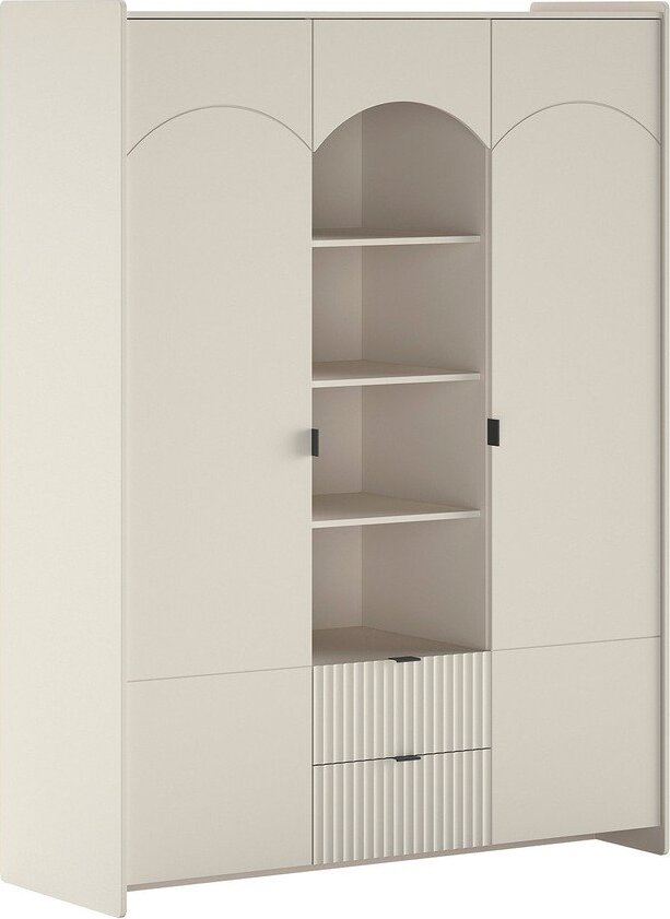 Krémová dětská šatní skříň z MDF 149x200x55 cm Lux – Vipack