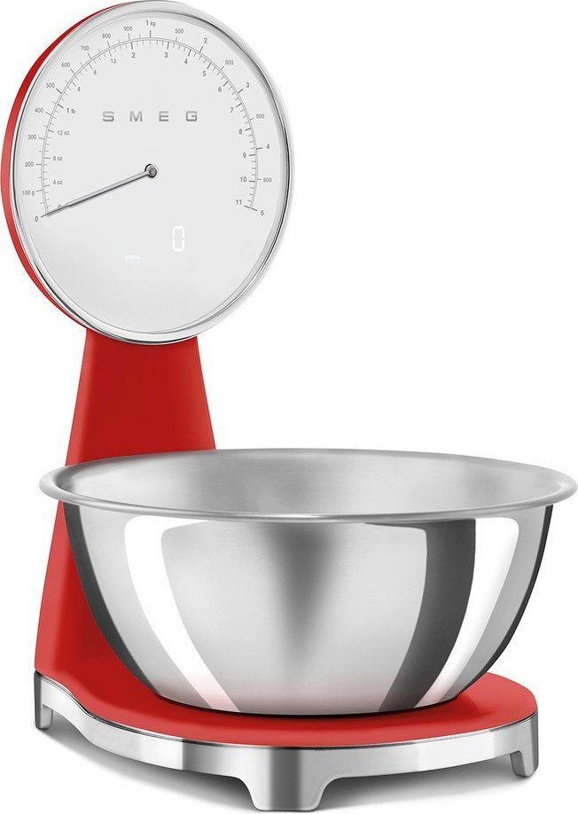 Červená plastová digitální kuchyňská váha – SMEG