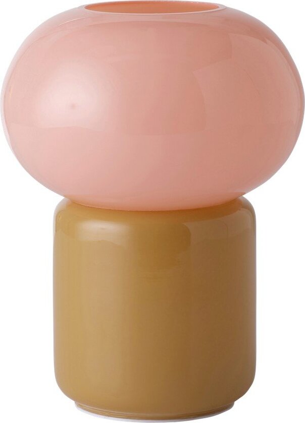 Khaki/růžová skleněná LED stolní lampa (výška 16 cm) Loulou – Ellos Home