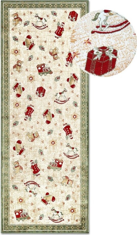 Zelený běhoun s vánočním motivem s příměsí bavlny 80x200 cm Toy's Delight Green Christmas – Villeroy&Boch