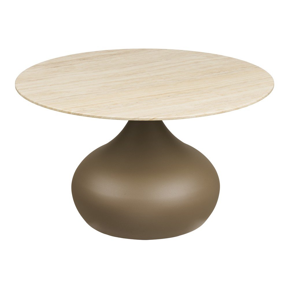 Khaki kulatý konferenční stolek se skleněnou deskou ø 70 cm Pienza – House Nordic