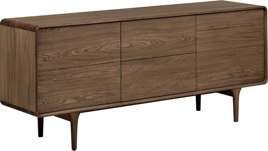 Tmavě hnědá komoda v dekoru dubu 180x75x45 cm Darwin – House Nordic