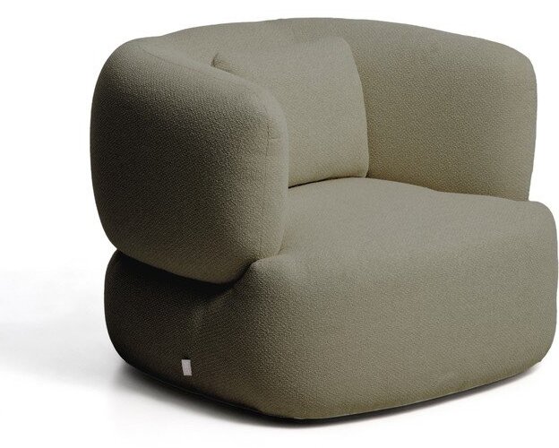 Khaki otočné žinylkové křeslo Martina – Kave Home