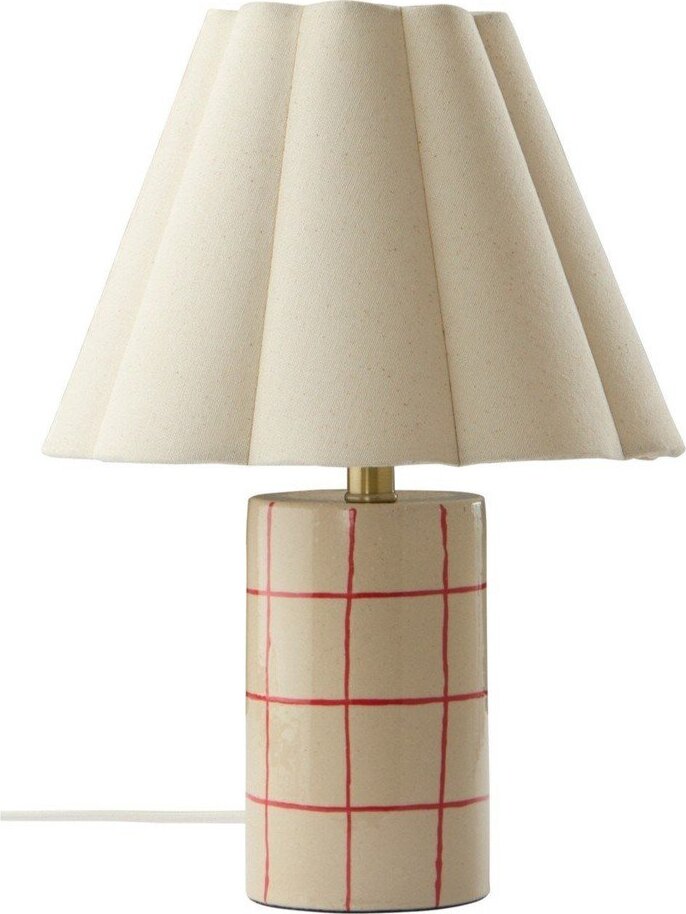 Červená/béžová keramická stolní lampa (výška 32 cm) Ruthie – Jotex