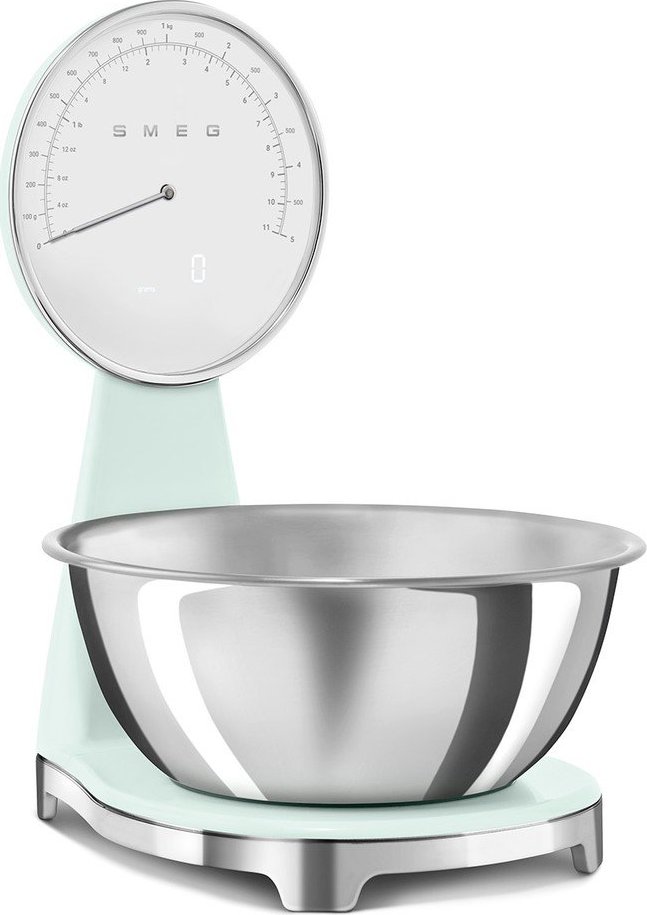 Světle zelená plastová digitální kuchyňská váha – SMEG