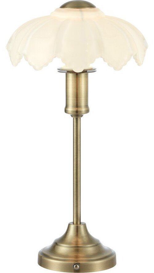Bílá/v mosazné barvě skleněná stmívatelná/přenosná stolní lampa (výška 35 cm) Kurage – Markslöjd