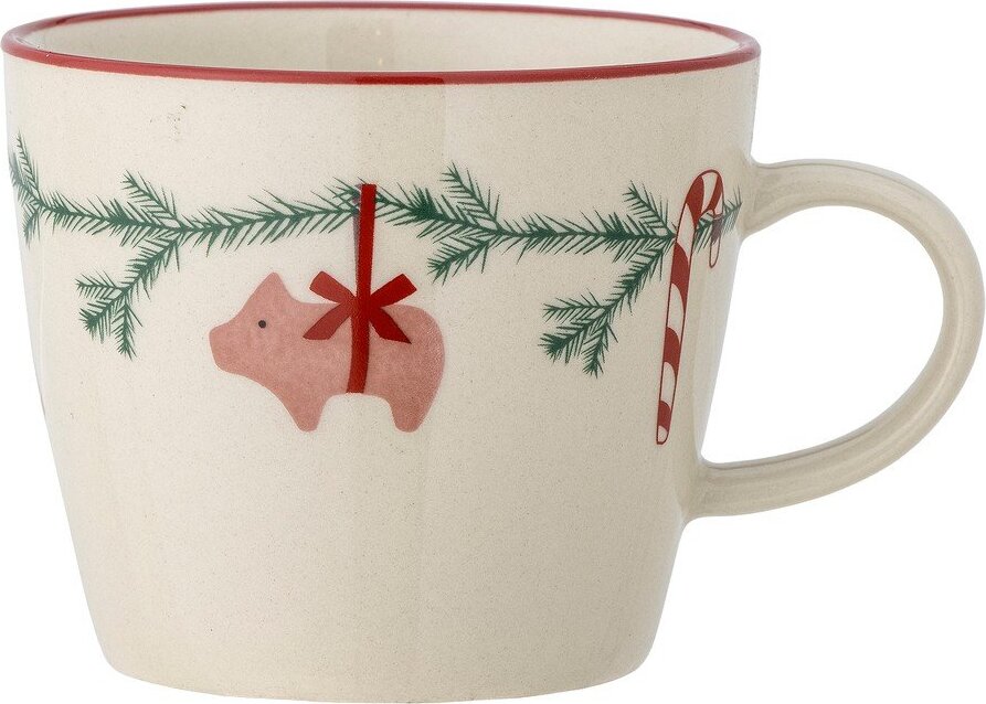 Krémový kameninový hrnek s vánočním motivem 380 ml Yule – Bloomingville