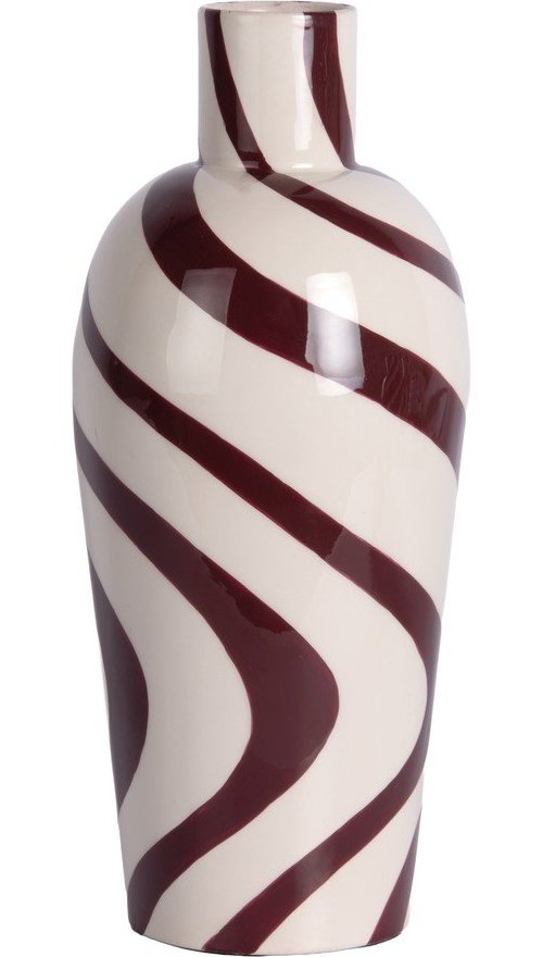 Vínová/bílá ocelová váza (výška 30 cm) Dublin Swirl – PT LIVING