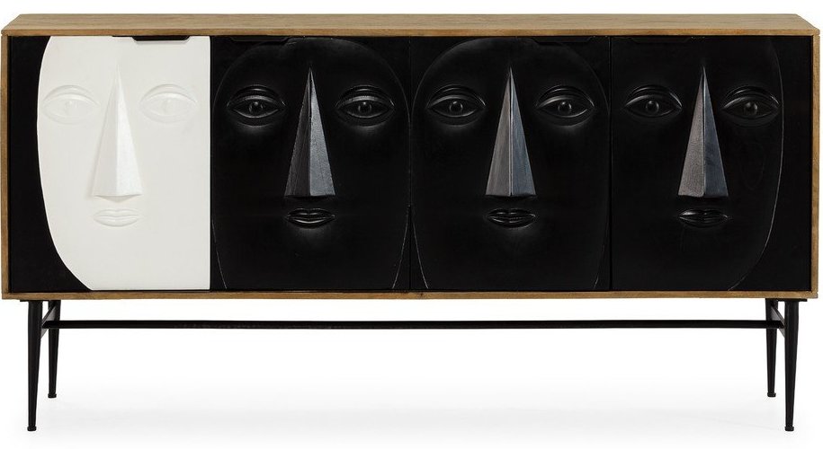 Černá komoda z mangového dřeva 175x90x40 cm Samir – MOME