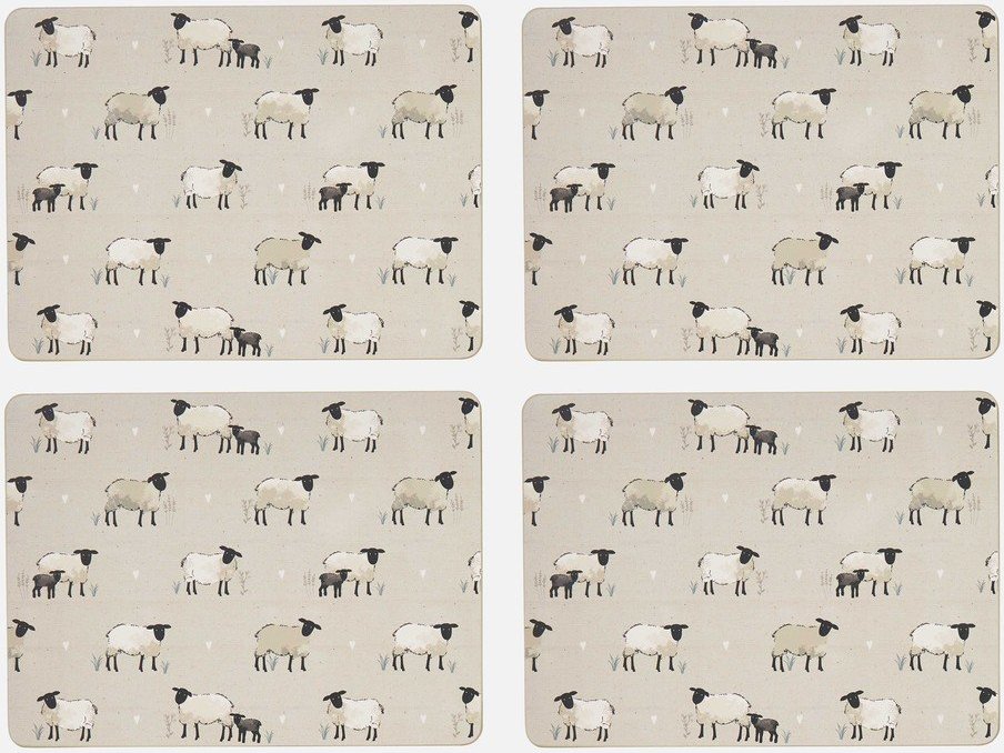 Korková prostírání v sadě 4 ks 21,5x29 cm Highland Sheep – Cooksmart ®