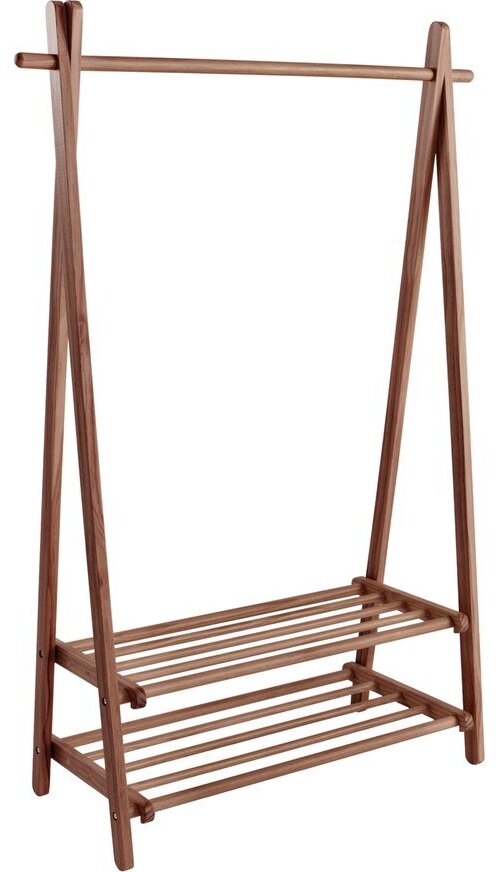 Stojan na oblečení z borovicového dřeva v tmavě přírodní barvě 100x150x41 cm Cole – Jotex