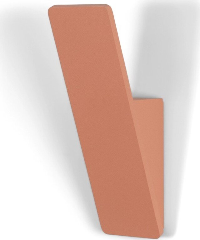 Nástěnný ocelový háček v lososové barvě Angle – Spinder Design