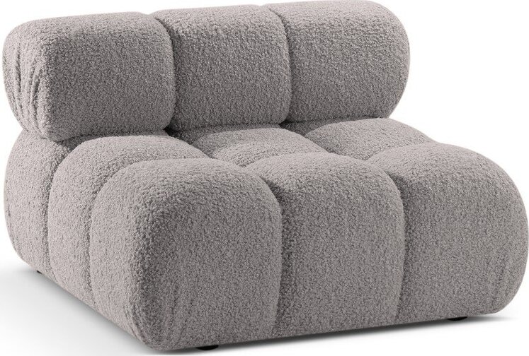 Světle šedý modul pohovky z textilie bouclé (středový díl) Bellis – Micadoni Home