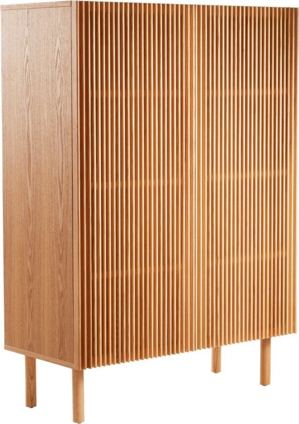 Skříňka v dekoru jasanu s dírou na kabely v přírodní barvě 100x140x45 cm Sion – Jotex