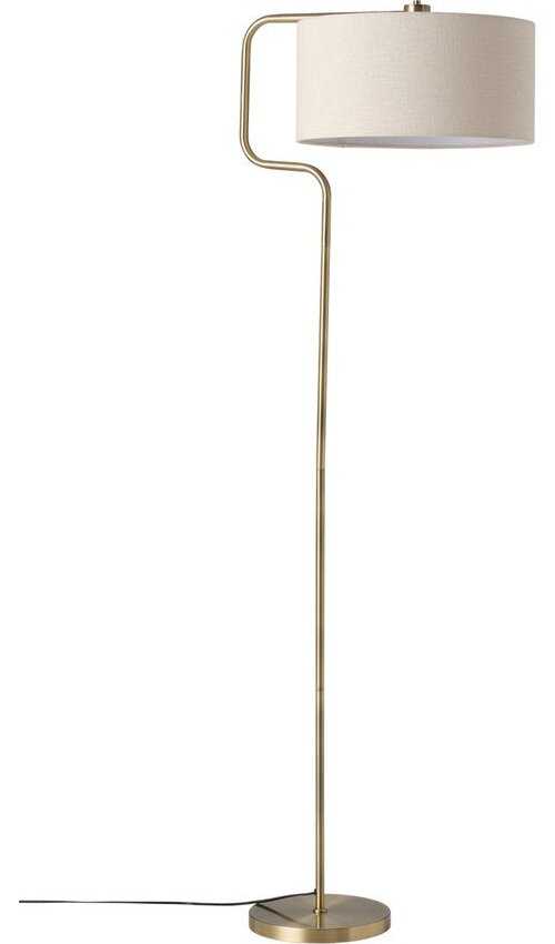 Krémová/v mosazné barvě látková stojací lampa (výška 160 cm) Josho – Ellos Home