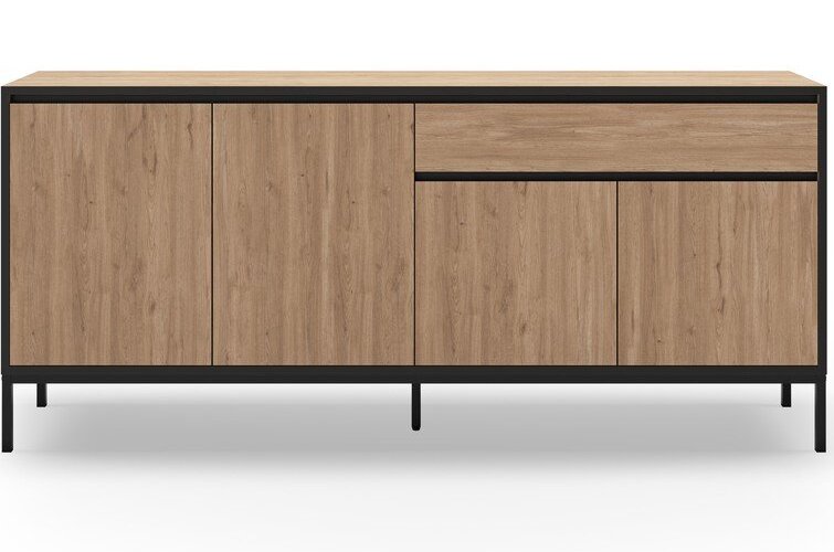 Nízká komoda v dekoru dubu v přírodní barvě 180x80 cm Lorenza – Marckeric