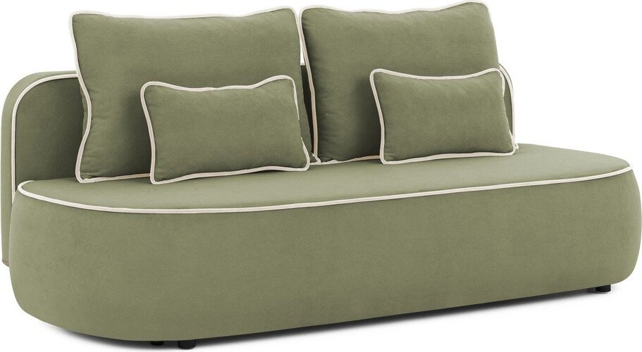 Khaki/béžová sametová rozkládací/s úložným prostorem pohovka 210 cm Saga – Ropez